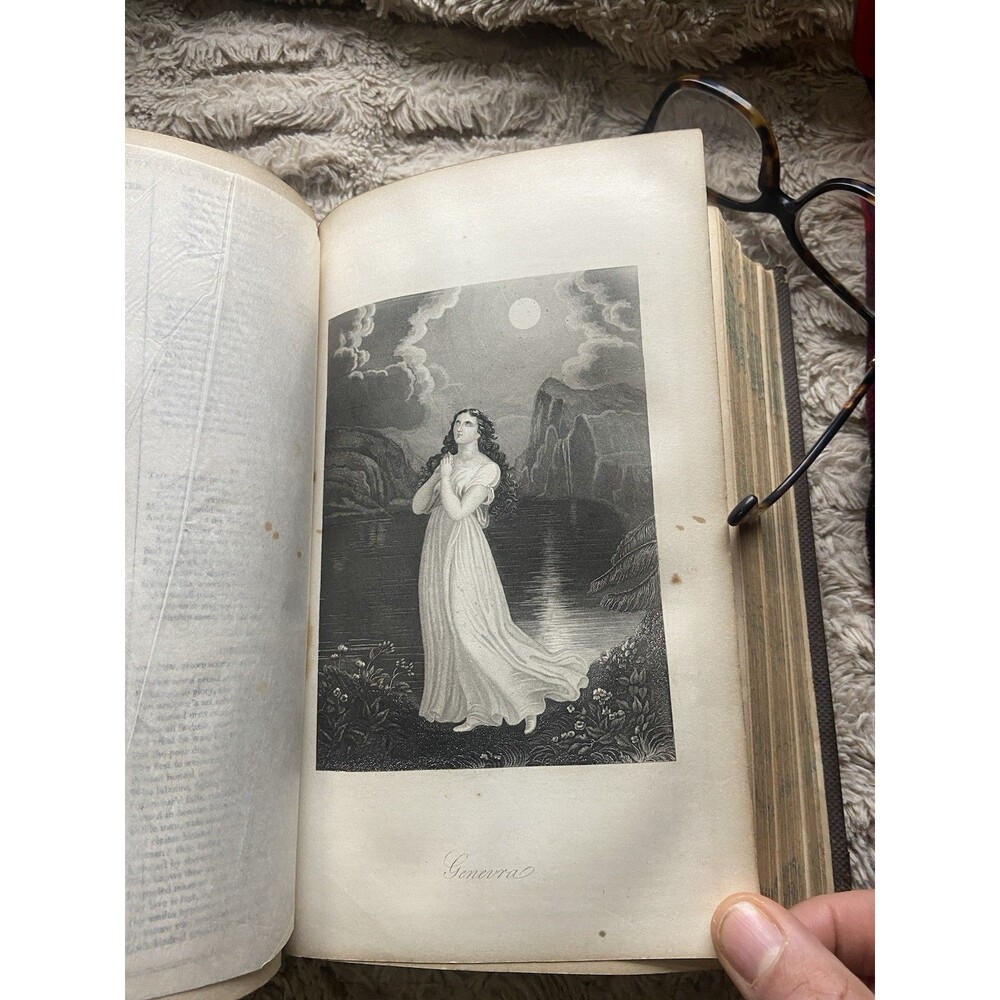 1859 Poetical Works of Lord Byron Illustrated Antique Book Steel Engravings - Picture 14 of 16